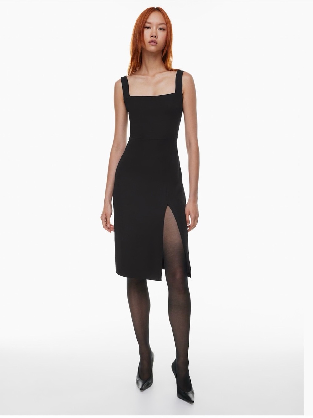 Aritzia Babaton black 90’s slit dress 0 NWT